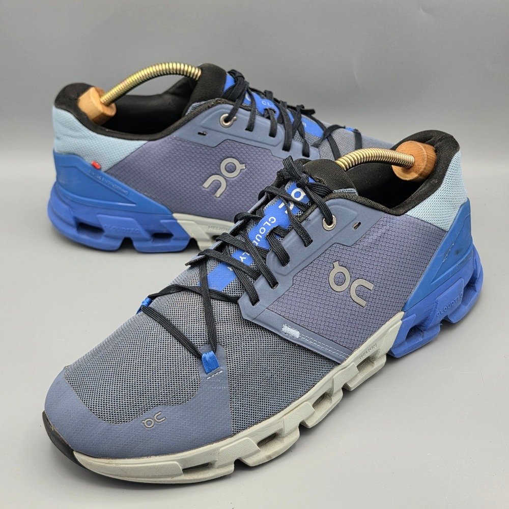 On Running Shoes Mens 12 Blue Cloudflyer Road Training Sneakers Low Top Athletic